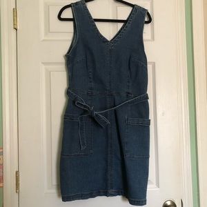 Target Jean Jumper Dress with Tie
